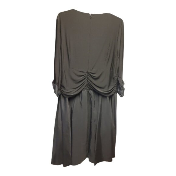 Jessica Howard Black Embellished Ruched Evening Dress Plus 24W EUC Lined 3X - Picture 2 of 14